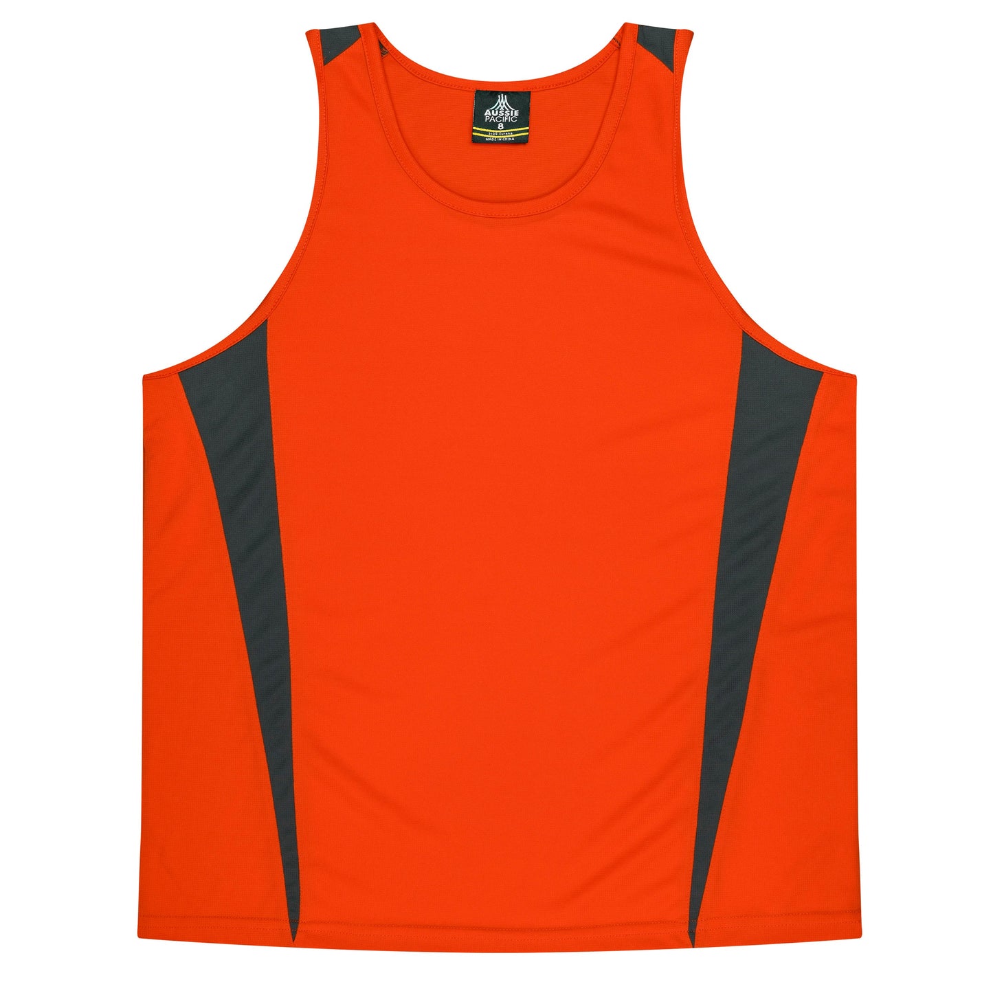 Orange/Charcoal - Eureka Kids Singlets