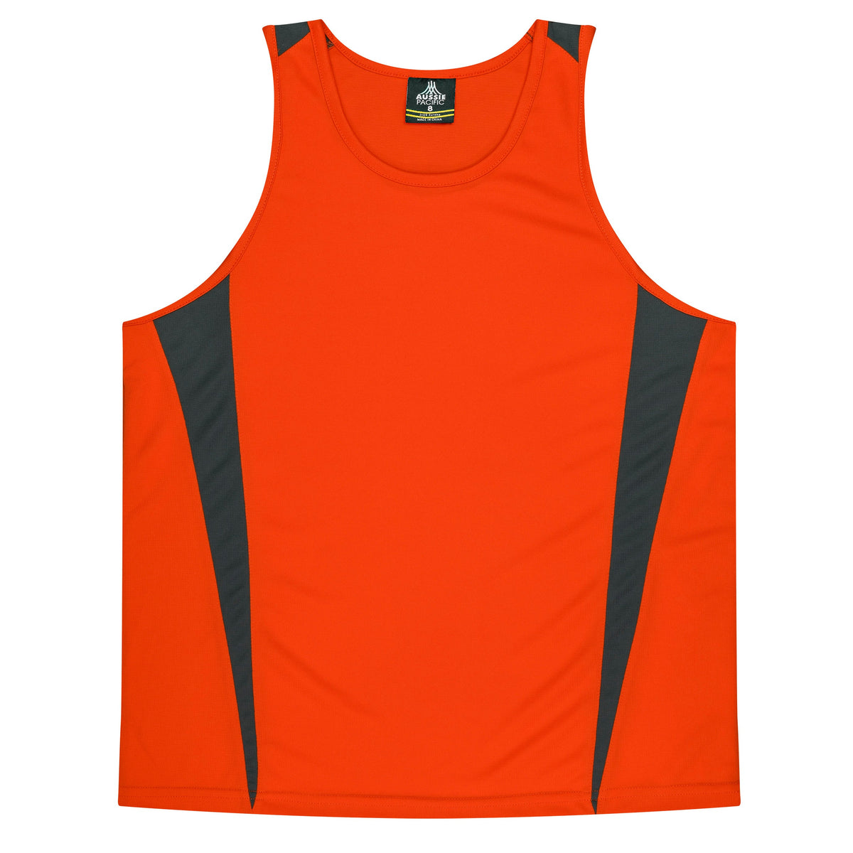 Orange/Charcoal - Eureka Kids Singlets