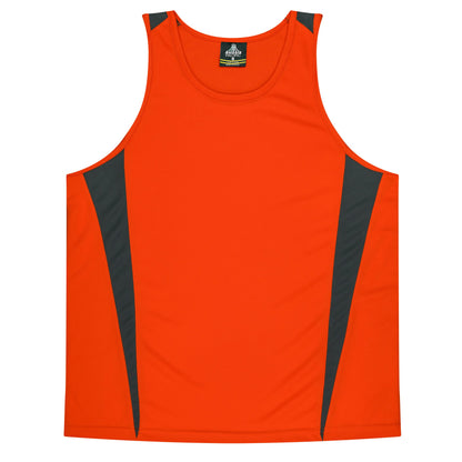 Orange/Charcoal - Eureka Kids Singlets