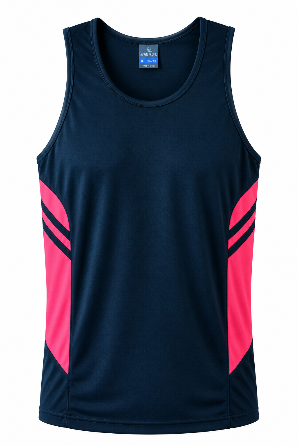 NAVY/NEON PINK - Tasman Mens Singlets