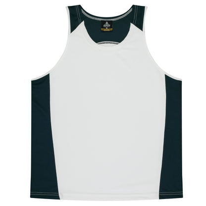 WHITE/NAVY - Premier Kids Singlets