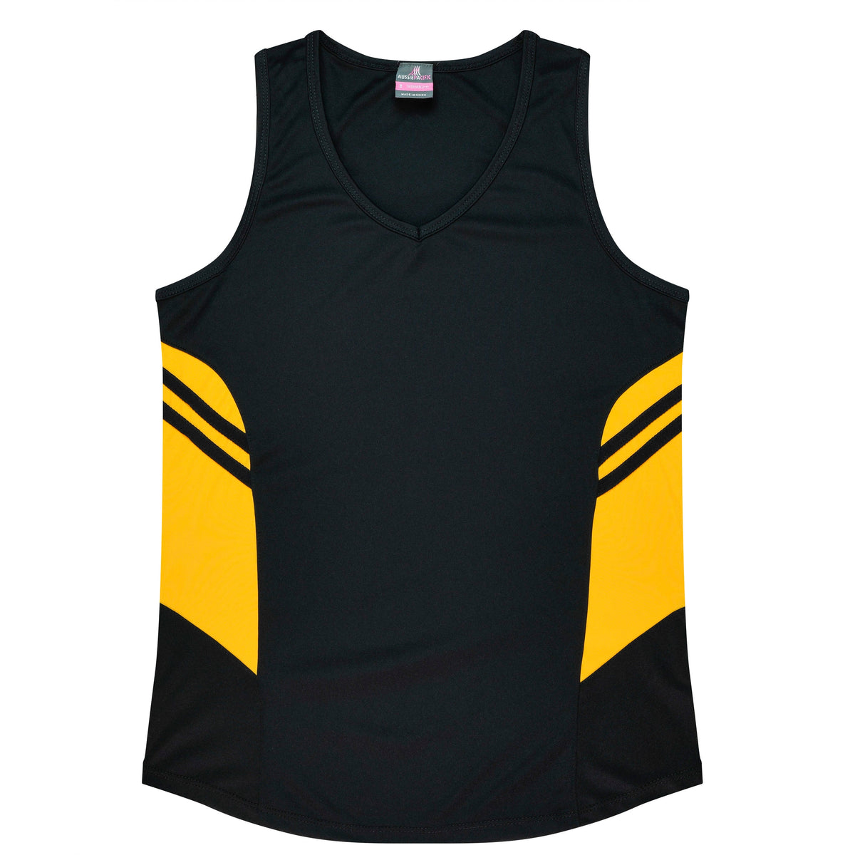 BLACK/GOLD - Tasman Lady Singlets
