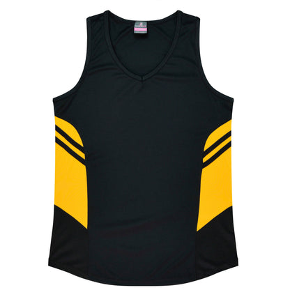 BLACK/GOLD - Tasman Lady Singlets