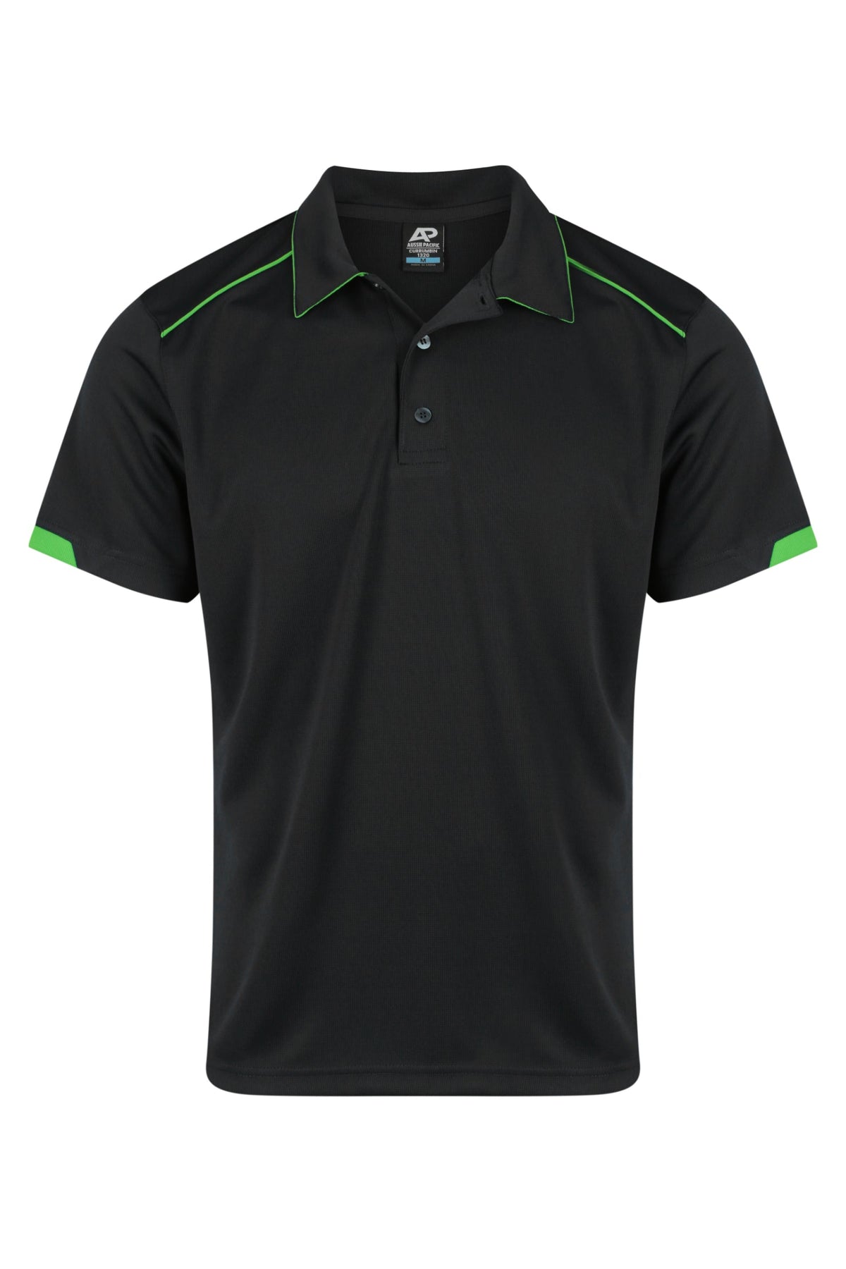 BLACK/KAWA GREEN - Currumbin Mens Polos