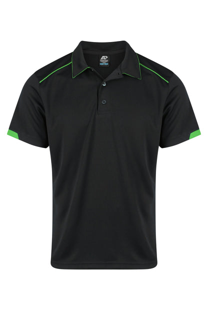 BLACK/KAWA GREEN - Currumbin Mens Polos