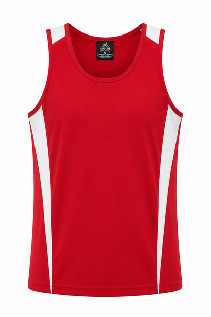 RED/WHITE - Eureka Mens Singlets