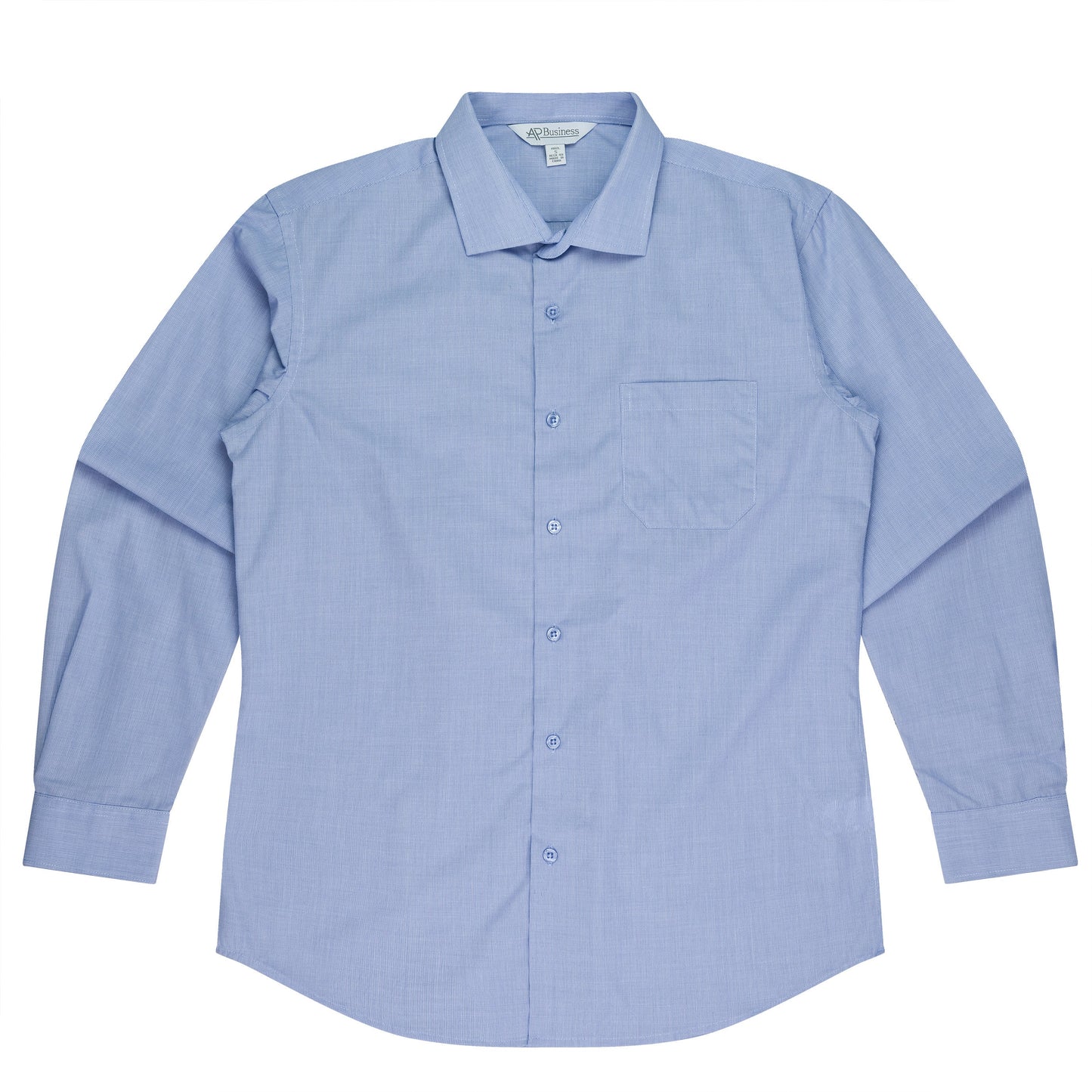 MID BLUE - Grange Mens Shirt Long Sleeve