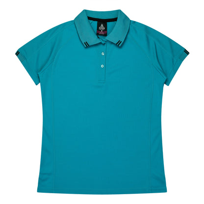 TEAL/BLACK - Flinders Lady Polos