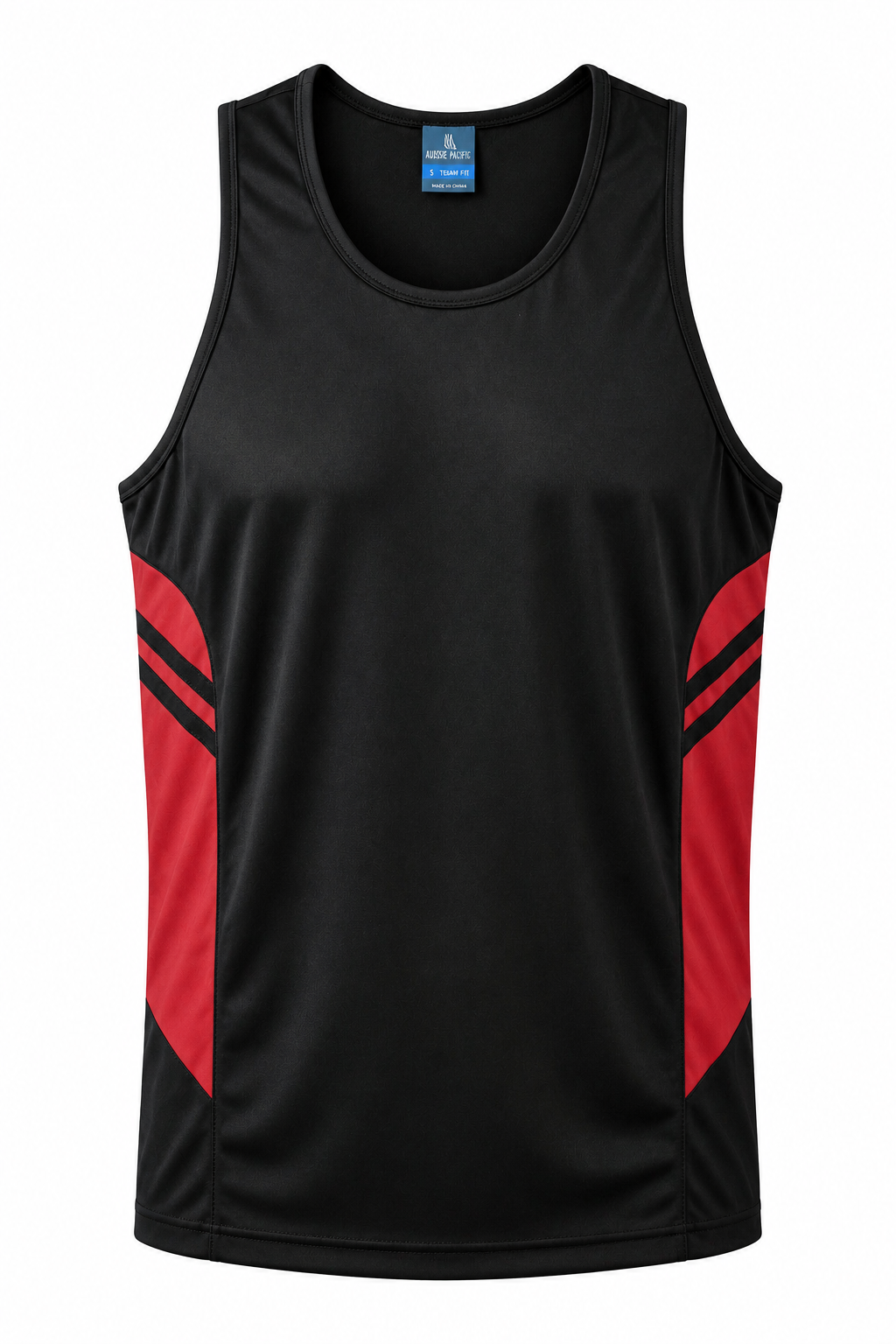 BLACK/RED - Tasman Mens Singlets