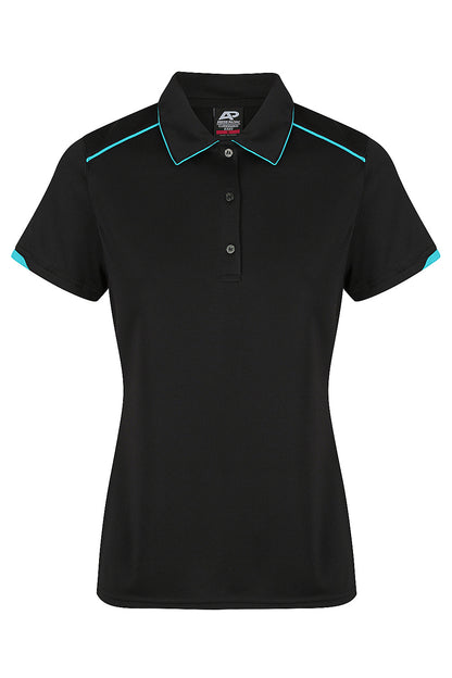 BLACK/CYAN - Currumbin Lady Polos