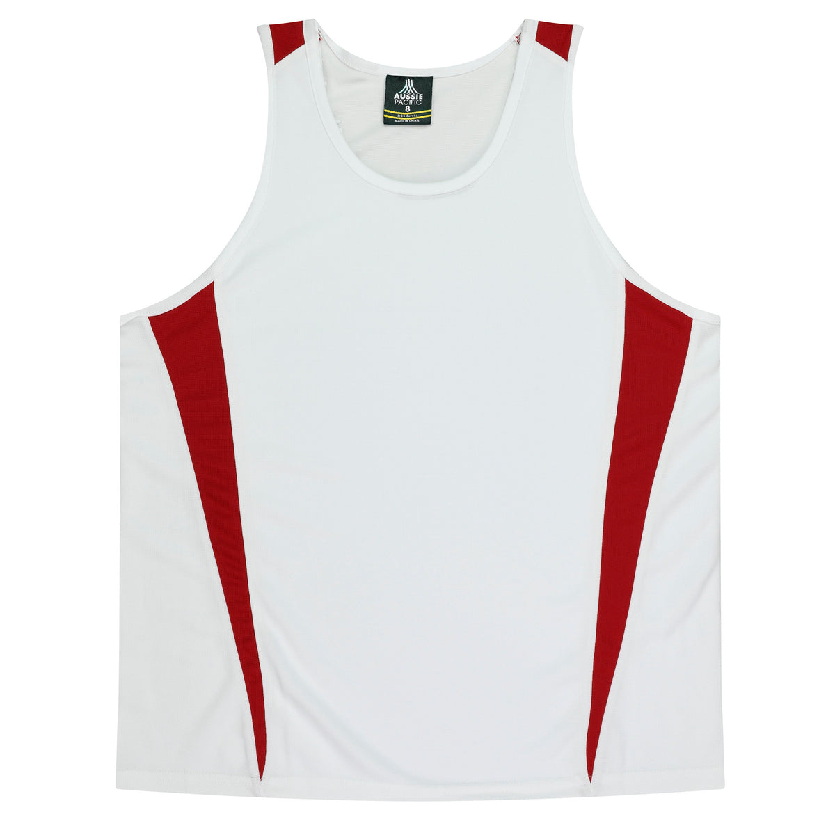 WHITE/RED - Eureka Kids Singlets