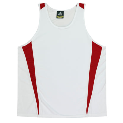 WHITE/RED - Eureka Kids Singlets