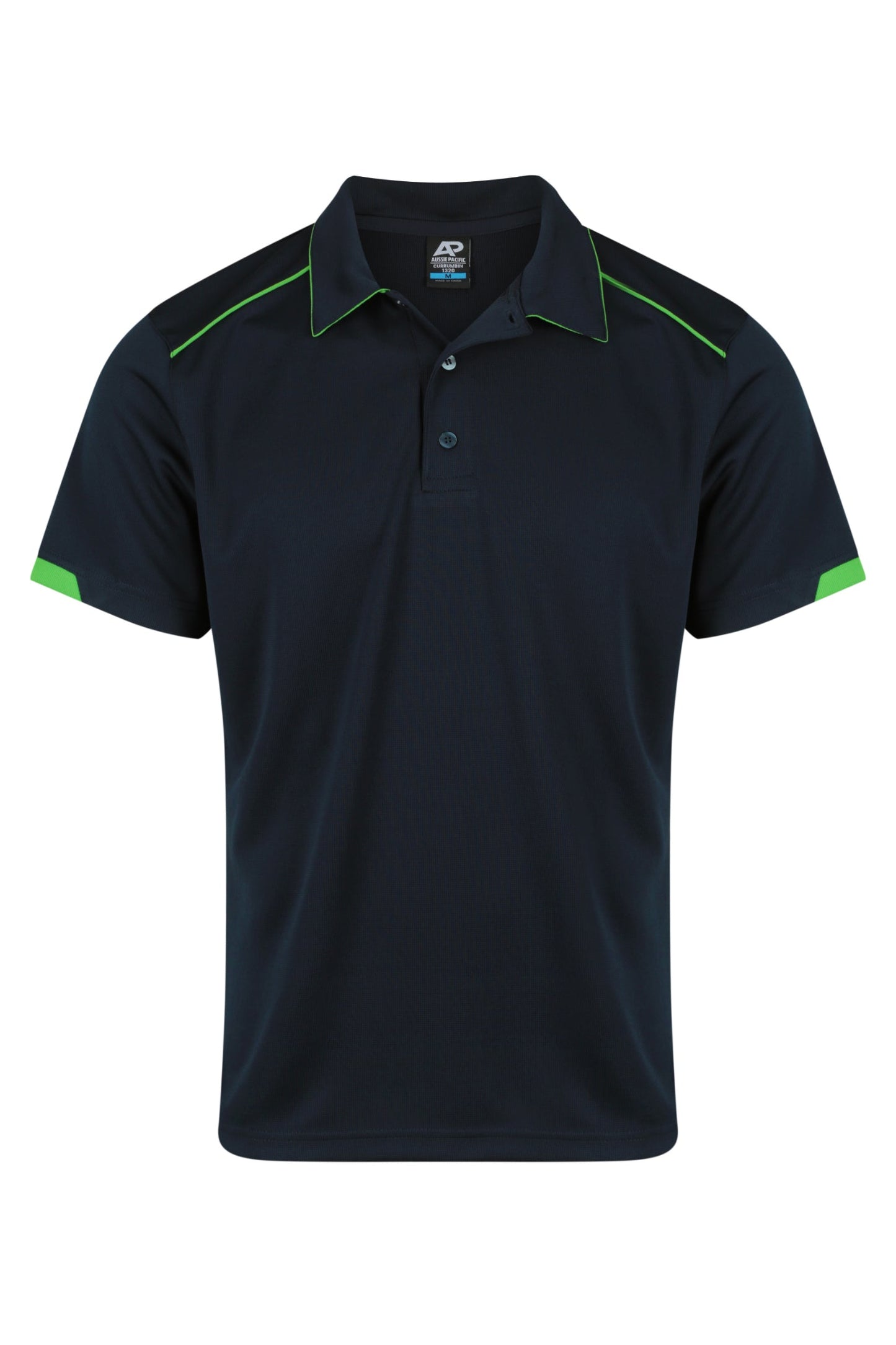 NAVY/KAWA GREEN - Currumbin Mens Polos