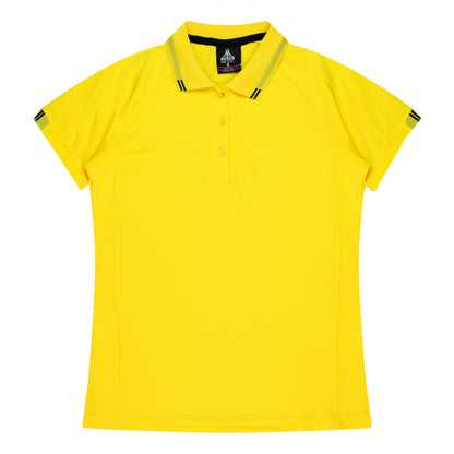 CANARY/BLACK - Flinders Lady Polos