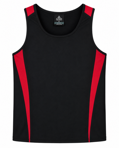 BLACK/RED - Eureka Mens Singlets