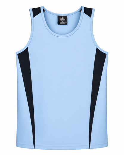 SKY/NAVY - Eureka Mens Singlets