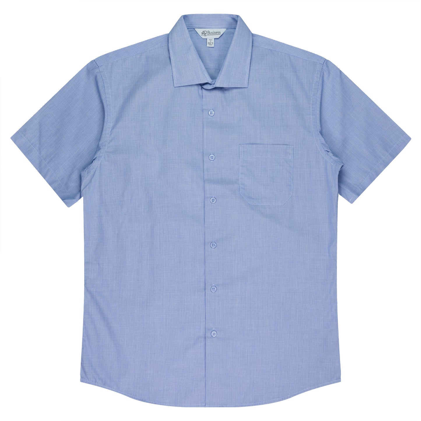 MID BLUE - Grange Mens Shirt Short Sleeve