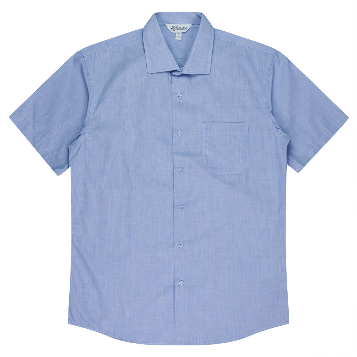 MID BLUE - Grange Mens Shirt Short Sleeve