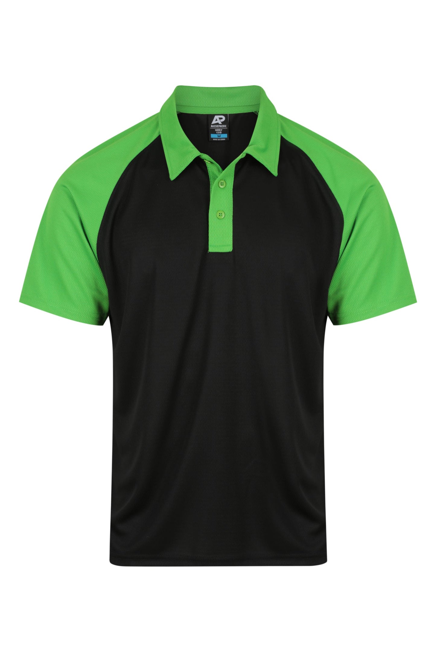 BLACK/KAWA GREEN - Manly Mens Polos