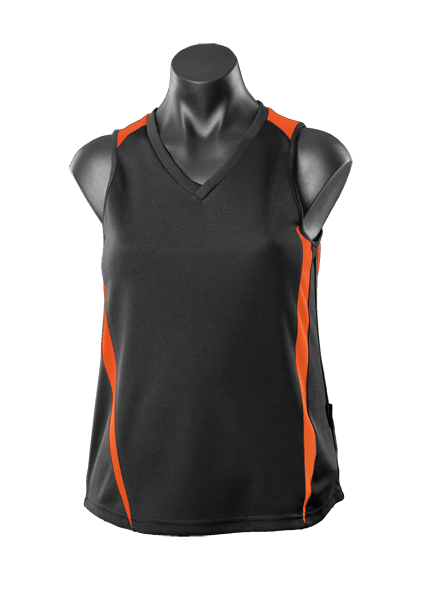 BLACK/ORANGE - Eureka Lady Singlets