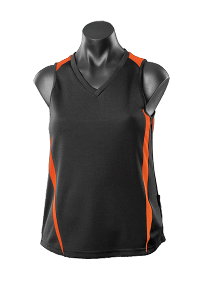 BLACK/ORANGE - Eureka Lady Singlets