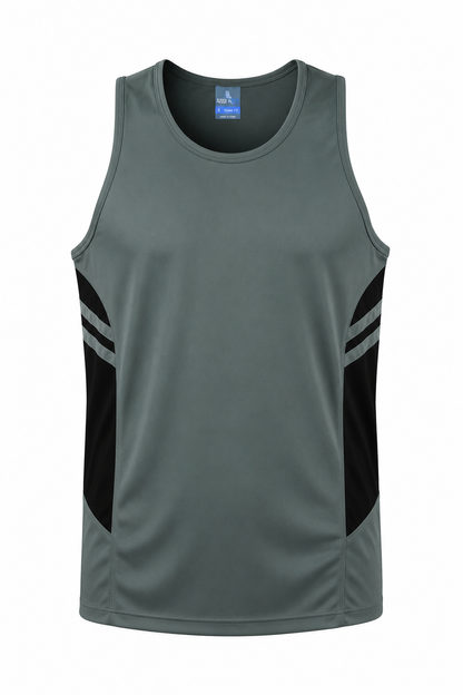 ASHE/BLACK - Tasman Mens Singlets