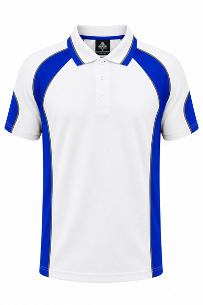 WHITE/ROYAL - Murray Mens Polos