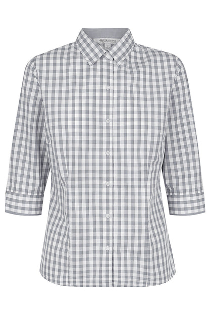 CHARCOAL/SILVER - Devonport Lady Shirt 3/4 Sleeve
