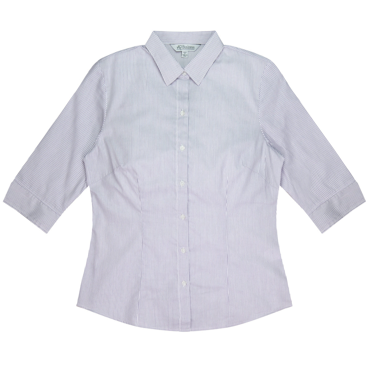 WHITE/PURPLE - Henley Lady Shirt 3/4 Sleeve