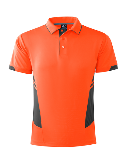 NEON ORANGE/SLATE - Tasman Mens Polos