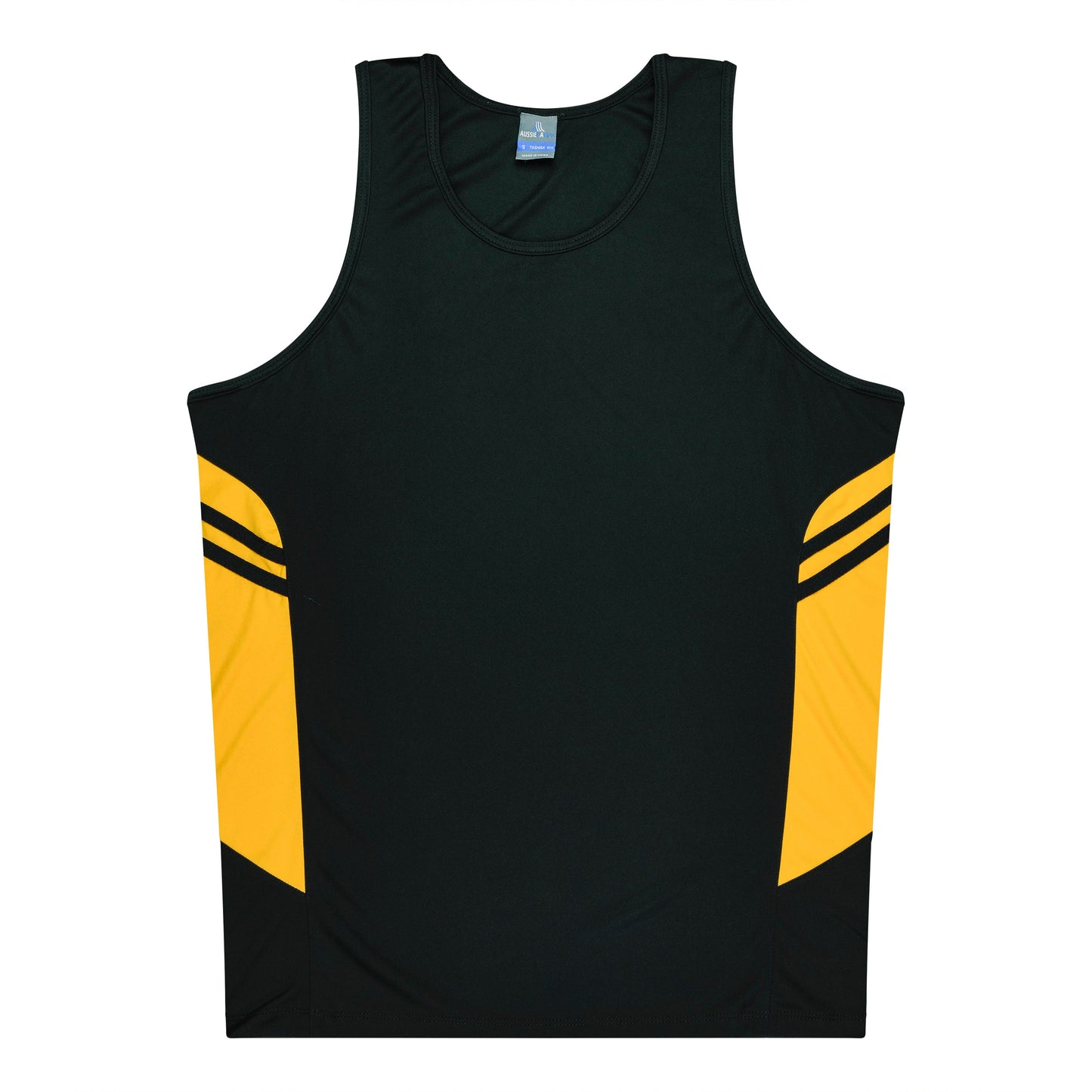 BLACK/GOLD - Tasman Kids Singlets