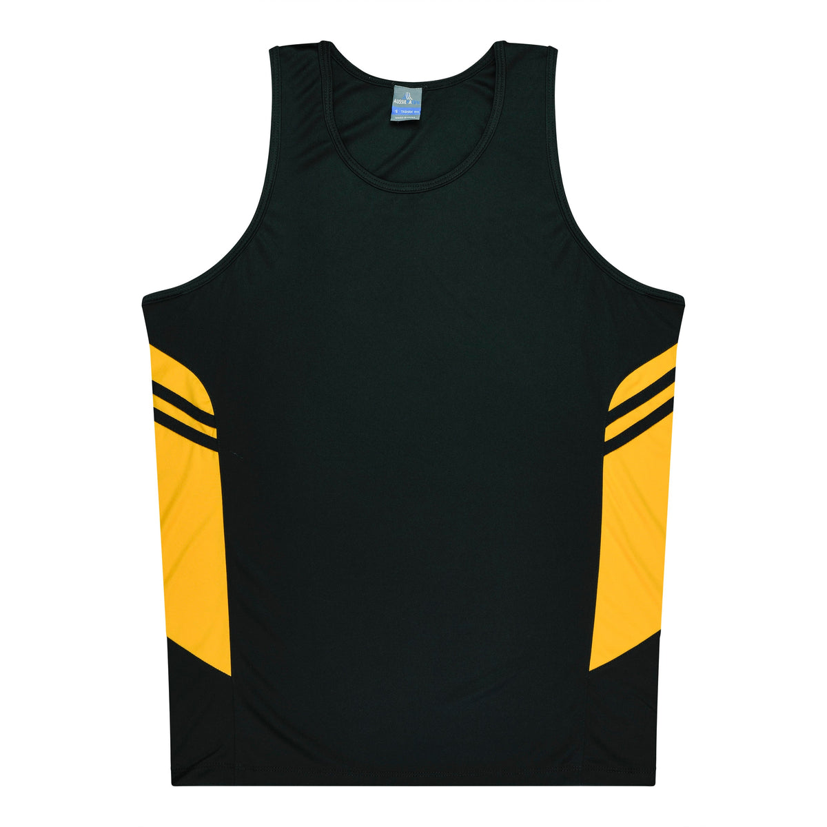 BLACK/GOLD - Tasman Kids Singlets