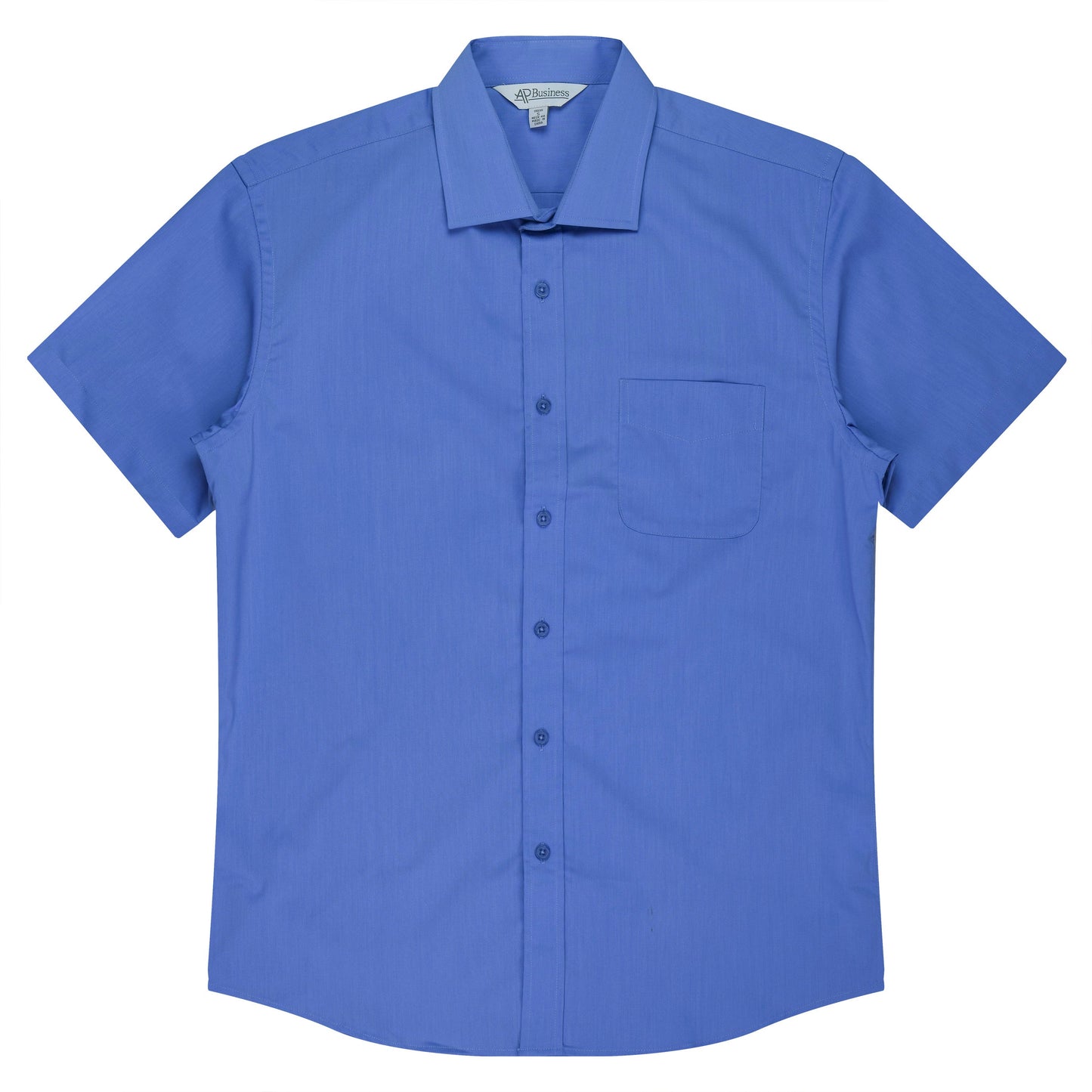 MID BLUE - Mosman Mens Shirt Short Sleeve
