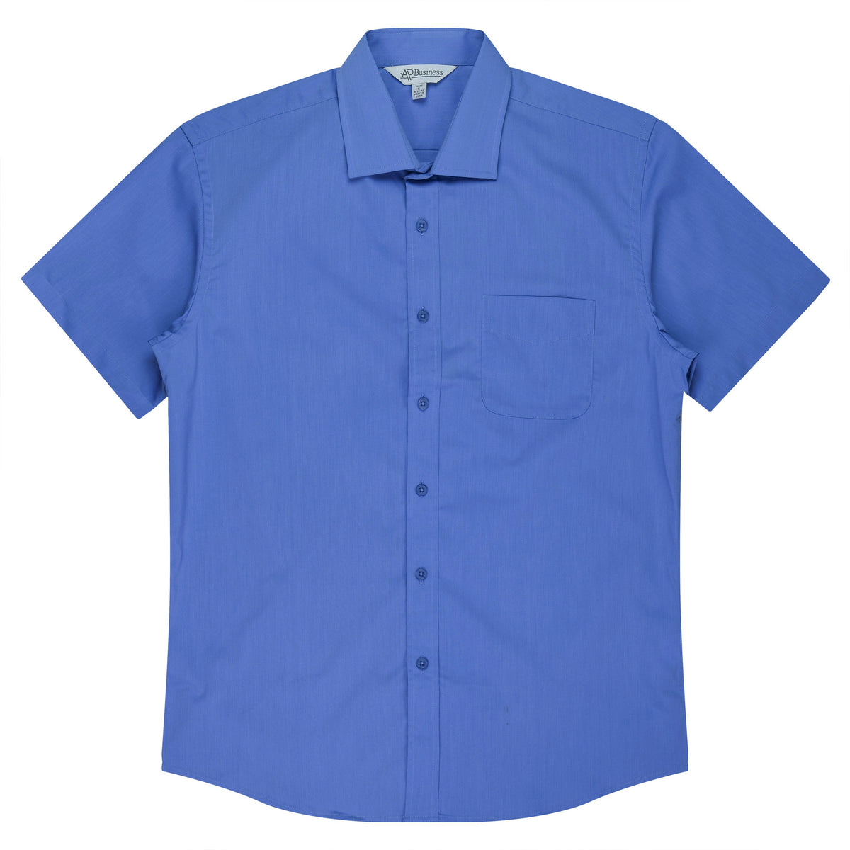MID BLUE - Mosman Mens Shirt Short Sleeve
