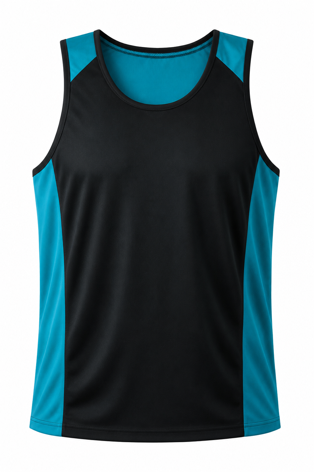 BLACK/TEAL - Premier Mens Singlets