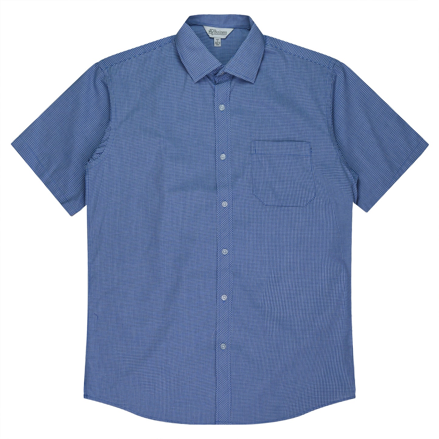 NAVY/WHITE - Toorak Mens Shirt Short Sleeve
