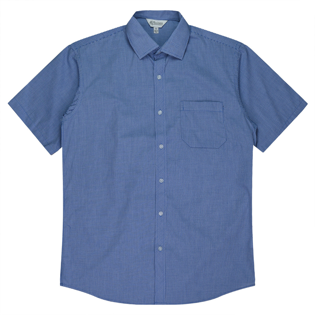 NAVY/WHITE - Toorak Mens Shirt Short Sleeve