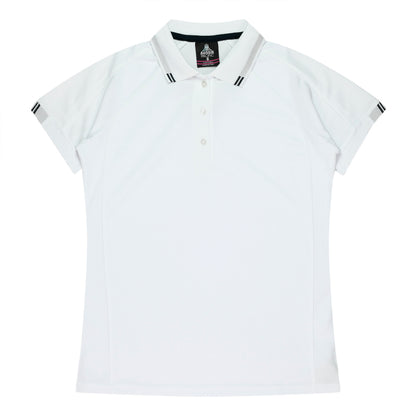 WHITE/BLACK - Flinders Lady Polos