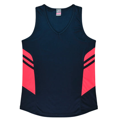 NAVY/NEON PINK - Tasman Lady Singlets