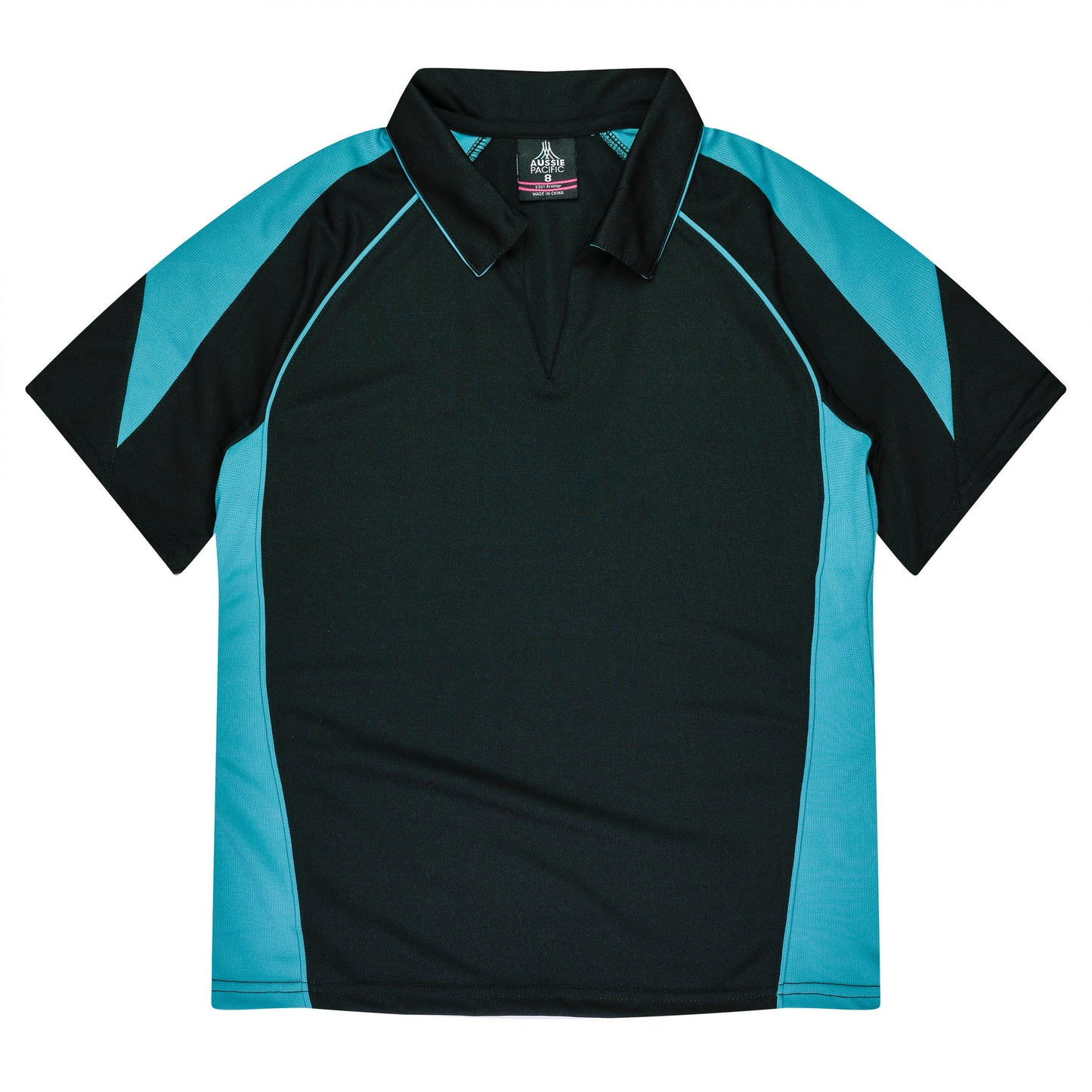 BLACK/TEAL - Premier Lady Polos