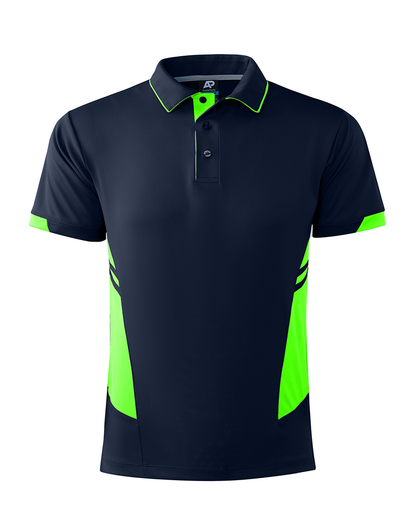NAVY/NEON GREEN - Tasman Mens Polos