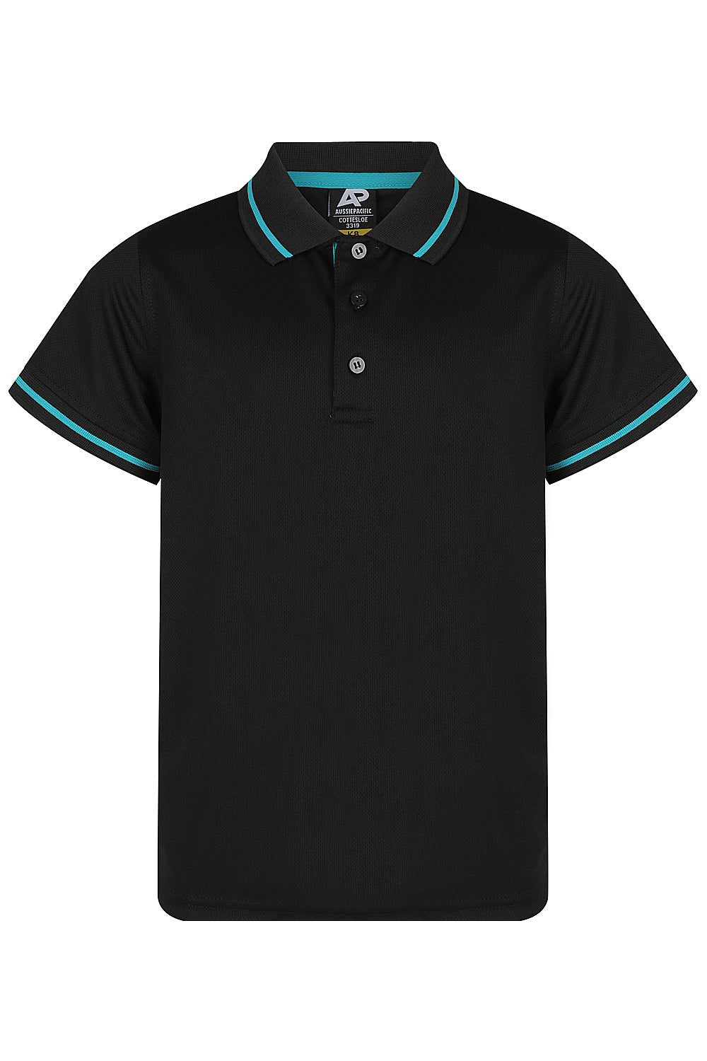 BLACK/TEAL - Cottesloe Kids Polos