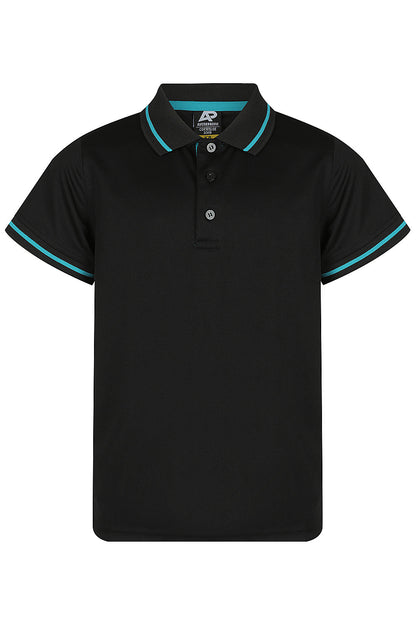 BLACK/TEAL - Cottesloe Kids Polos