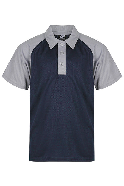 NAVY/SILVER - Manly Kids Polos