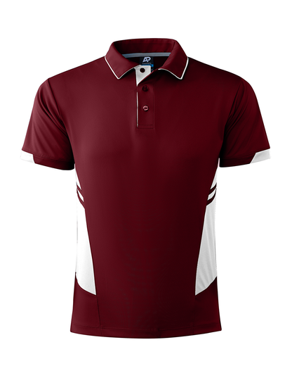 MAROON/WHITE - Tasman Mens Polos