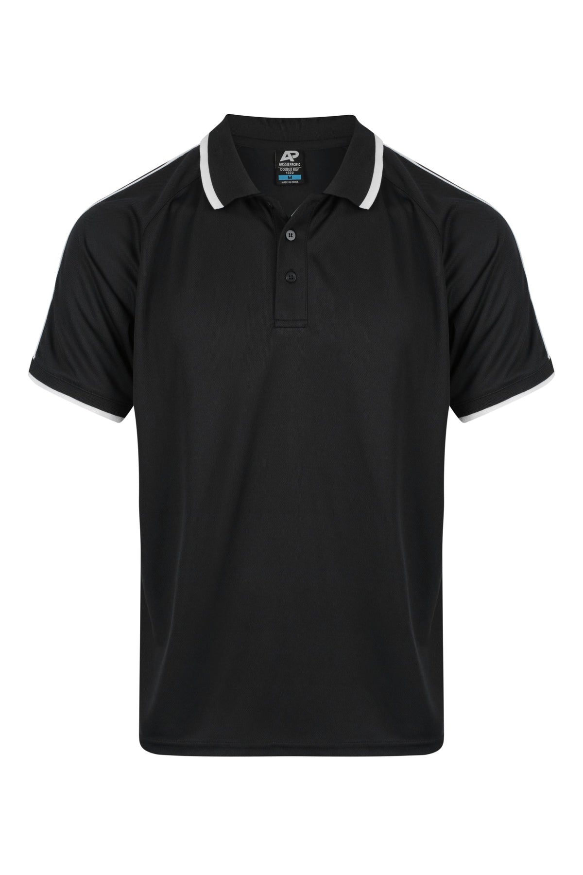 BLACK/WHITE - Double Bay Mens Polos