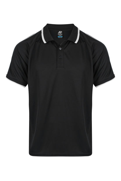 BLACK/WHITE - Double Bay Mens Polos