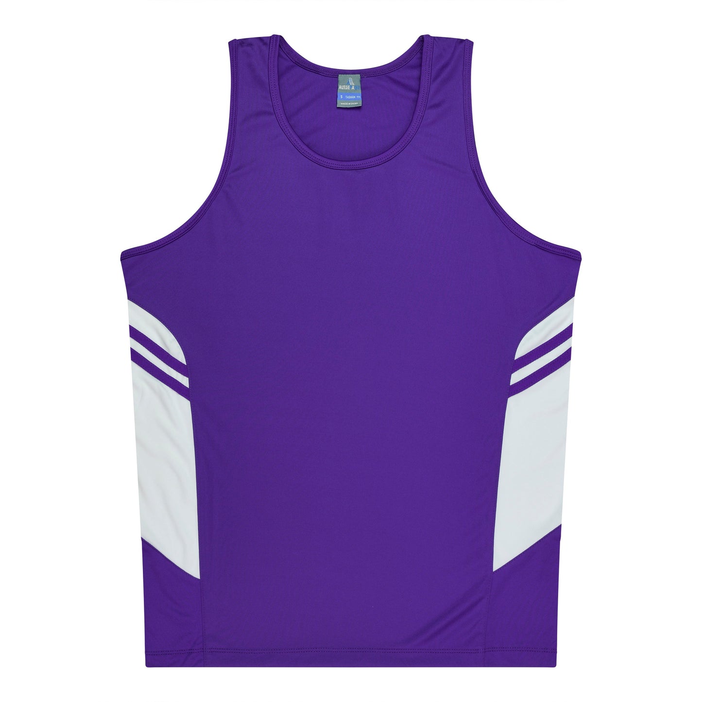 PURPLE/WHITE - Tasman Kids Singlets