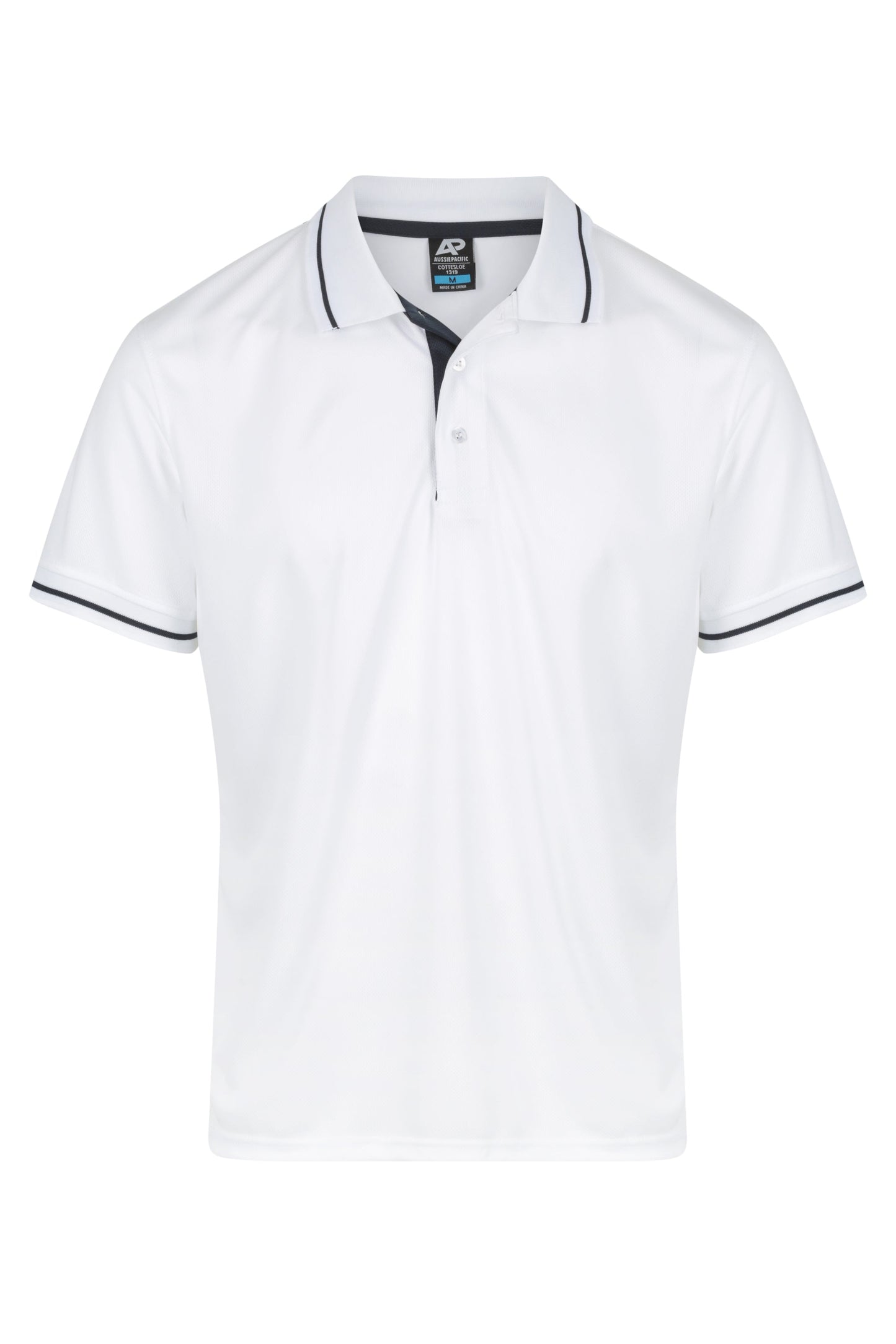 WHITE/NAVY - Cottesloe Mens Polos