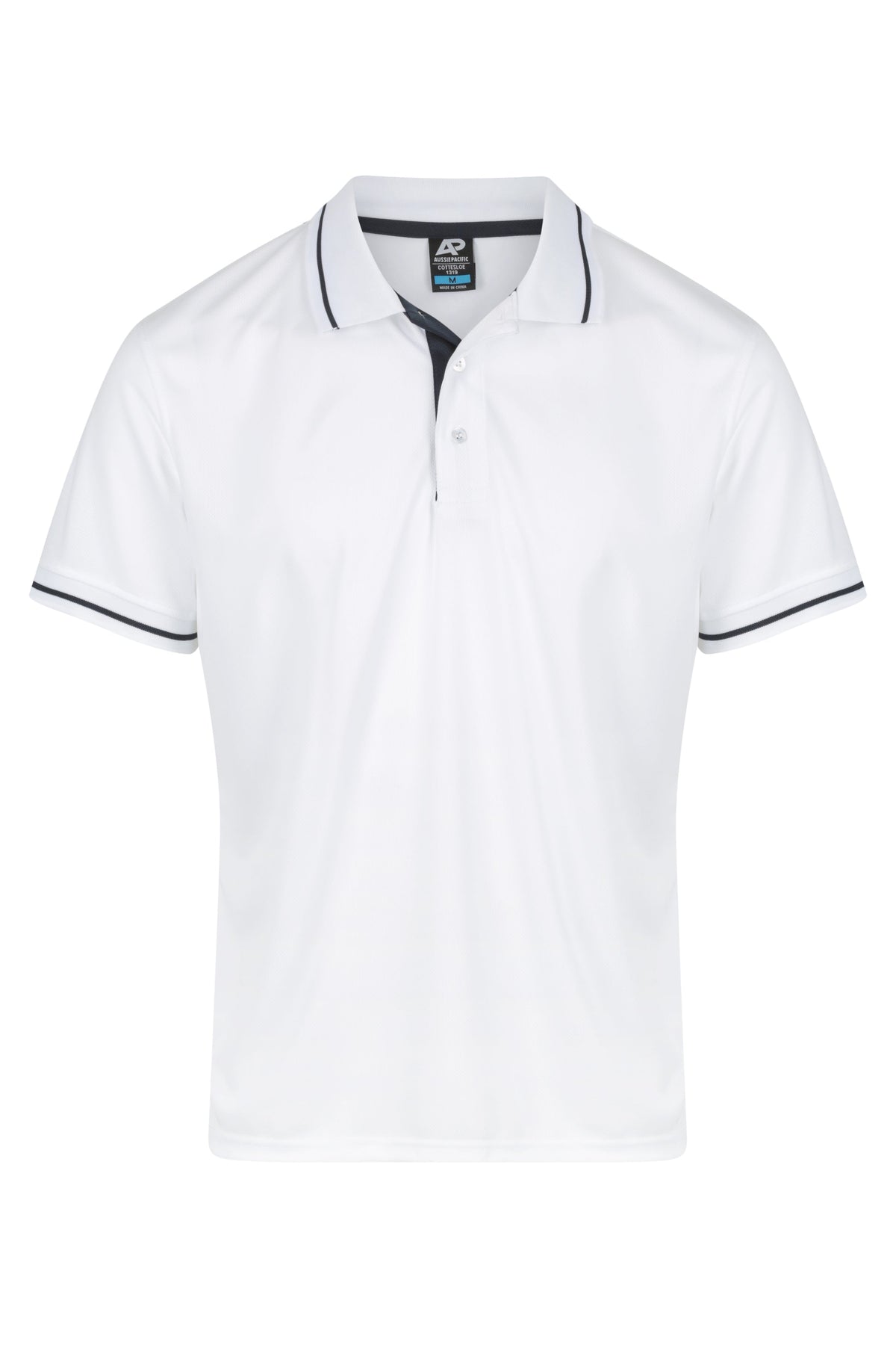 WHITE/NAVY - Cottesloe Mens Polos